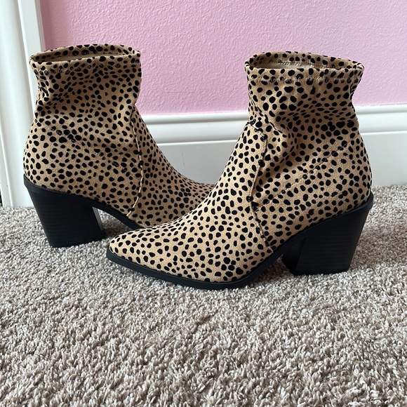 *NWOT Just Fab Leopard Print Ankle Booties Size 10 - Picture 2 of 5